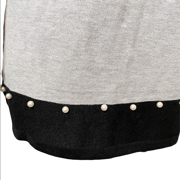 Neiman Marcus Colorblock Pearl Sweater Gray Black Size Extra Large - Picture 4 of 6